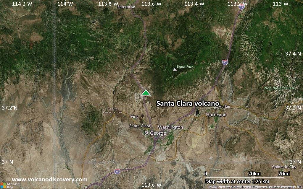 Satellite/aerial-type map of Santa Clara volcano (local scale small)