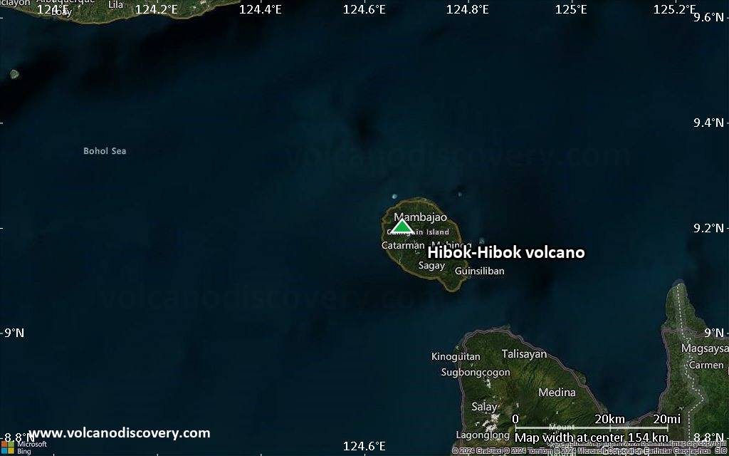 Satellite/aerial-type map of Hibok-Hibok volcano (local scale small)