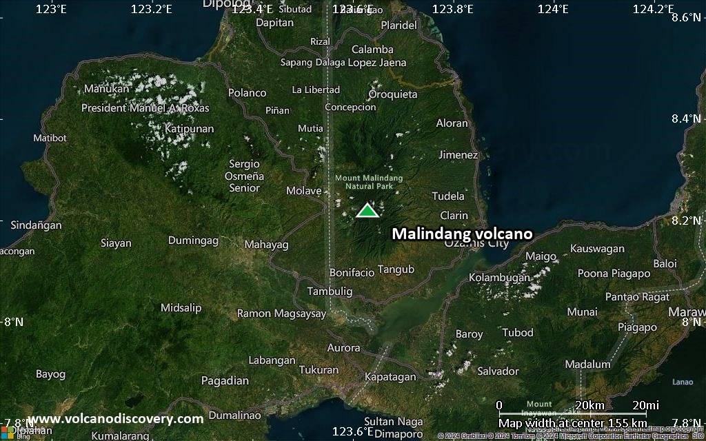Satellite/aerial-type map of Malindang volcano (local scale small)