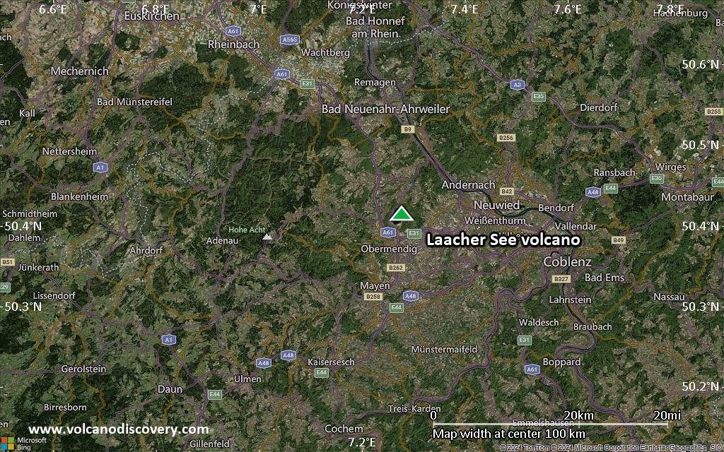 Satellite/aerial-type map of Laacher See volcano (local scale small)