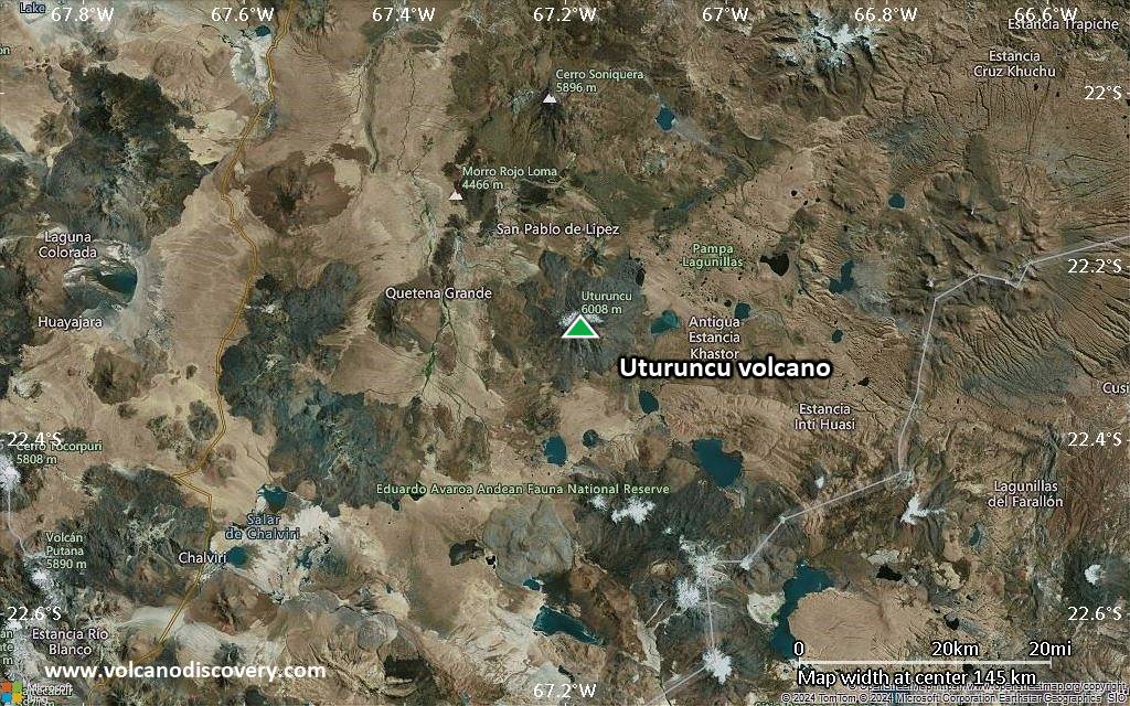 Satellite/aerial-type map of Uturuncu volcano (local scale small)