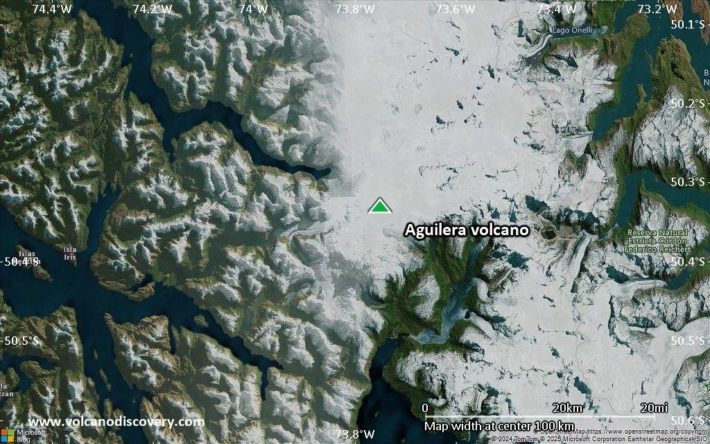 Satellite/aerial-type map of Aguilera volcano (local scale small)