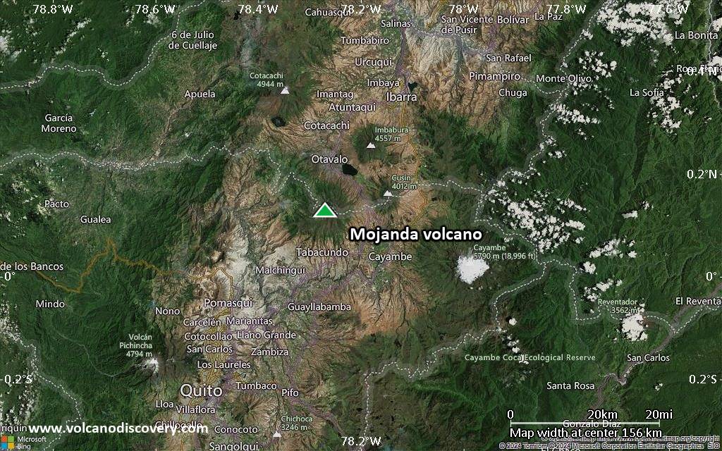 Satellite/aerial-type map of Mojanda volcano (local scale small)