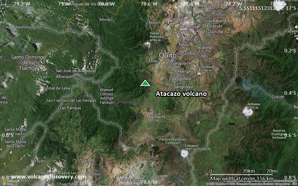 Satellite/aerial-type map of Atacazo volcano (local scale small)