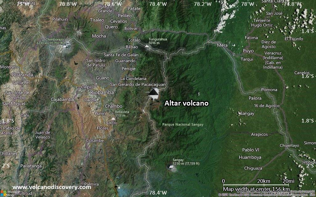 Satellite/aerial-type map of Altar volcano (local scale small)