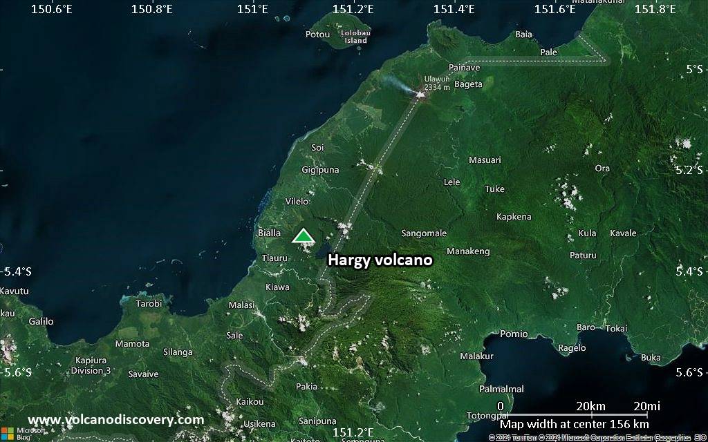 Satellite/aerial-type map of Hargy volcano (local scale small)