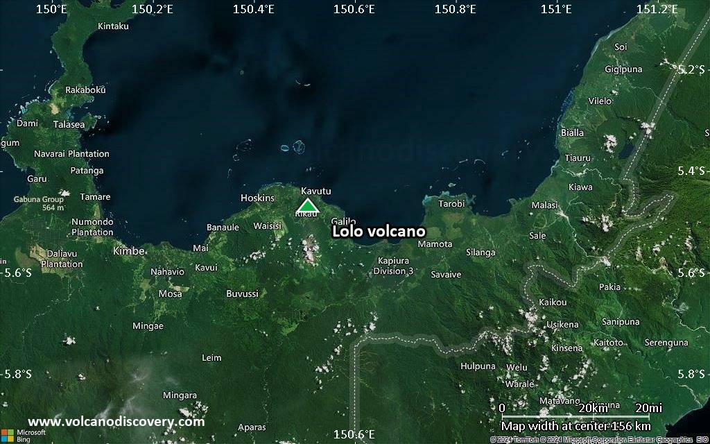 Satellite/aerial-type map of Lolo volcano (local scale small)