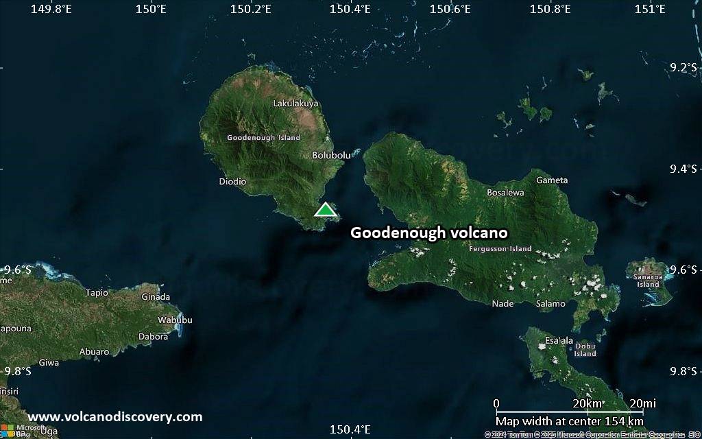 Satellite/aerial-type map of Goodenough volcano (local scale small)