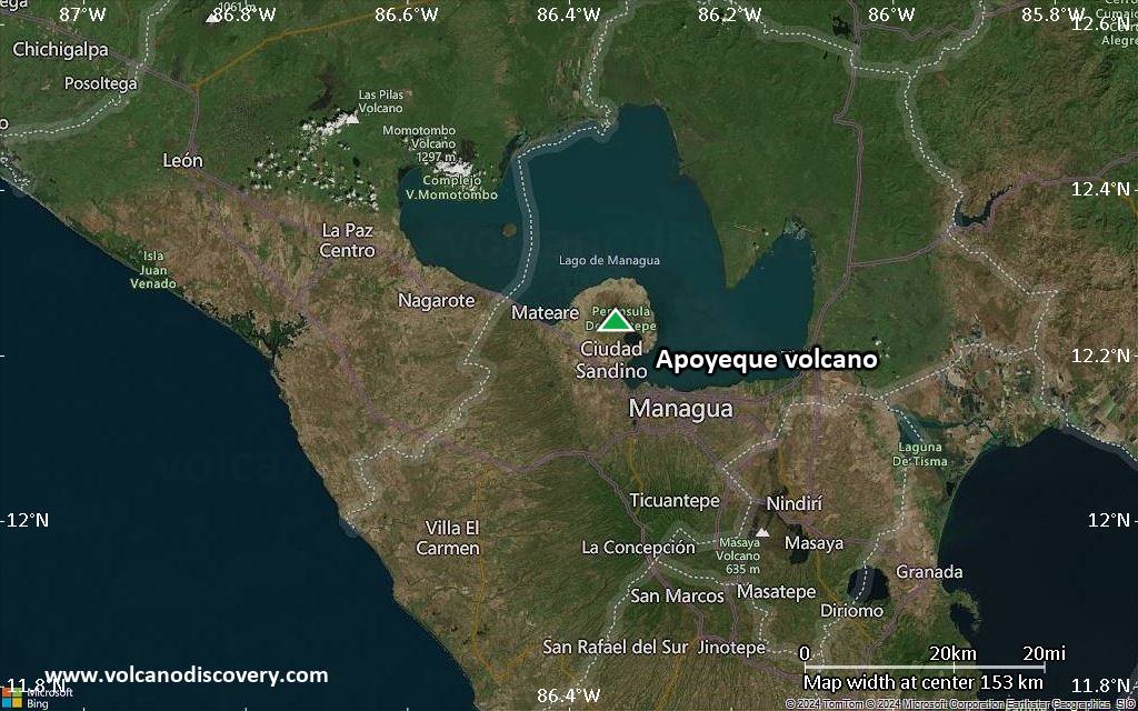Satellite/aerial-type map of Apoyeque volcano (local scale small)