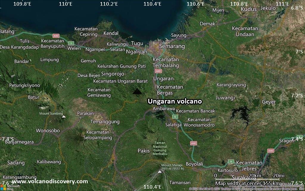 Satellite/aerial-type map of Ungaran volcano (local scale small)