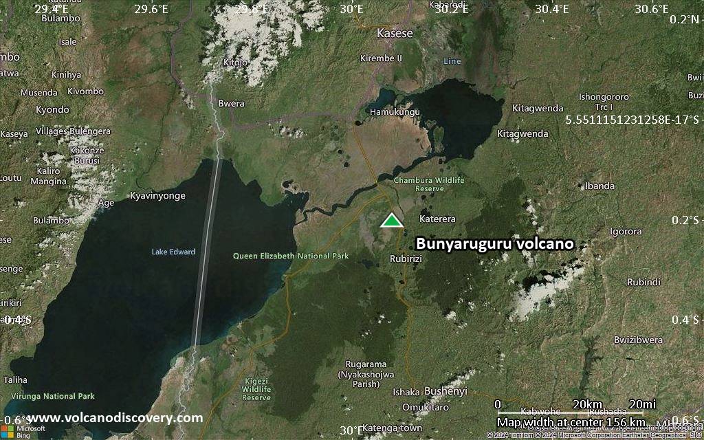 Satellite/aerial-type map of Bunyaruguru volcano (local scale small)