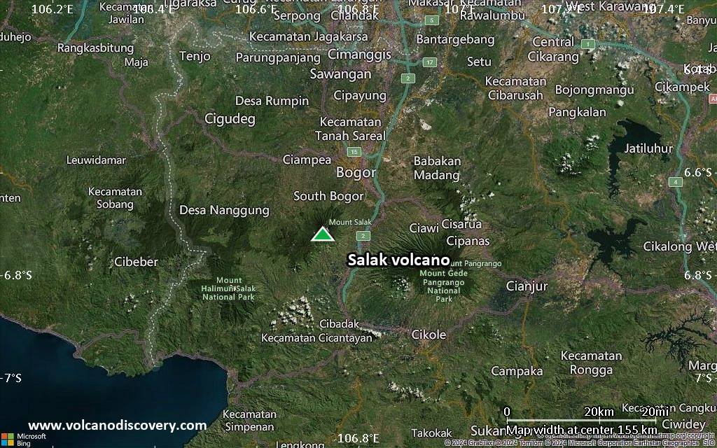 Satellite/aerial-type map of Salak volcano (local scale small)
