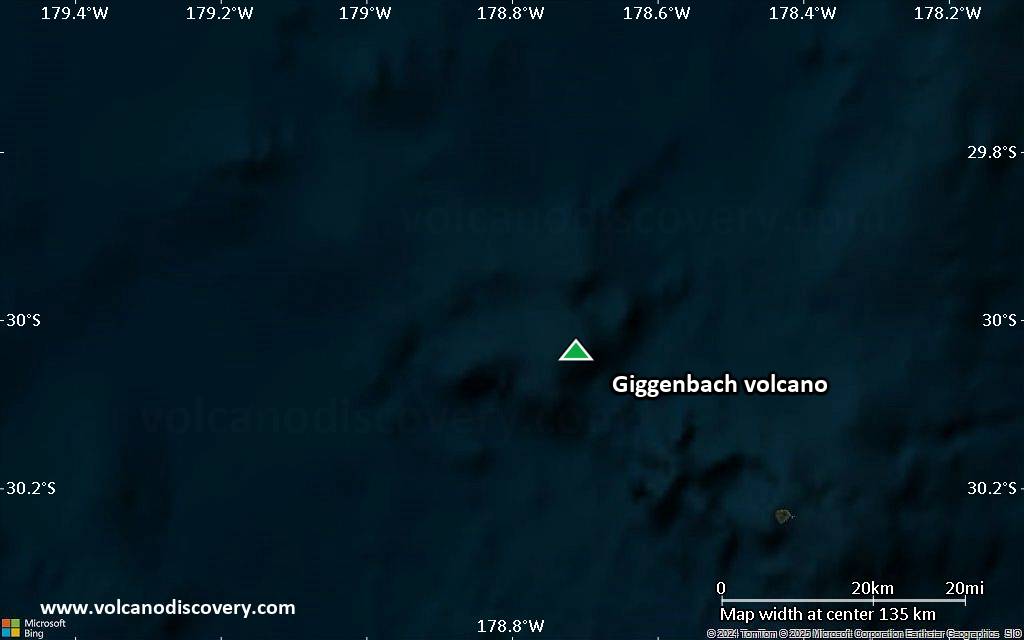 Satellite/aerial-type map of Giggenbach volcano (local scale small)