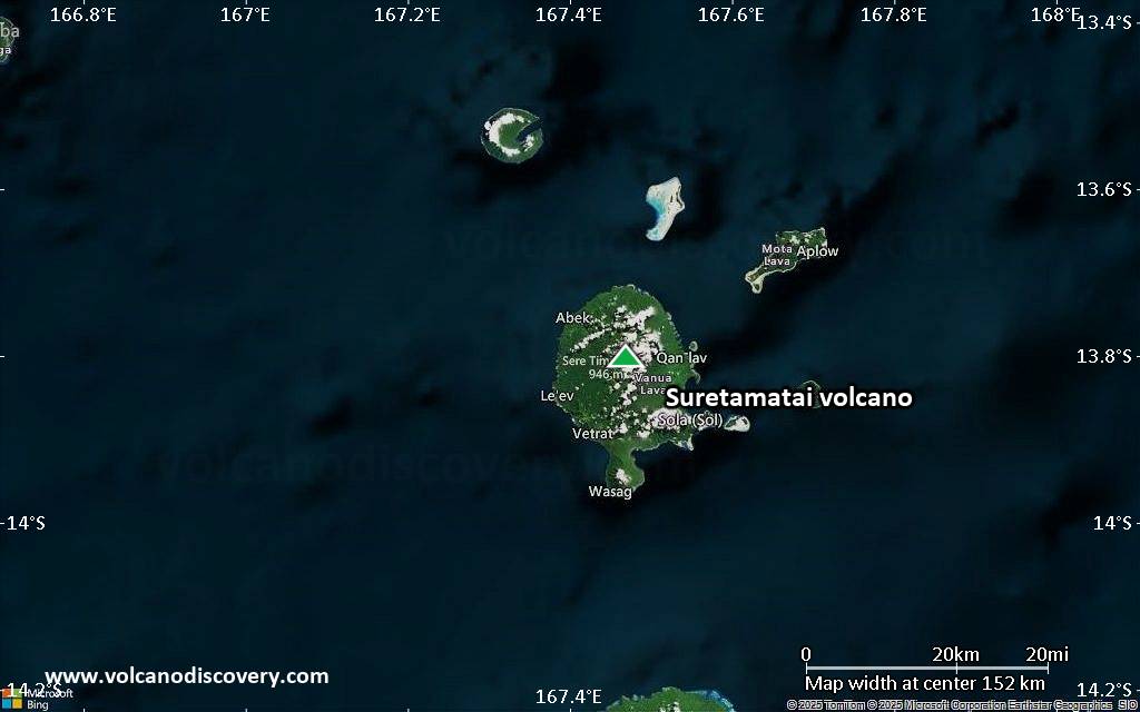 Satellite/aerial-type map of Suretamatai volcano (local scale small)