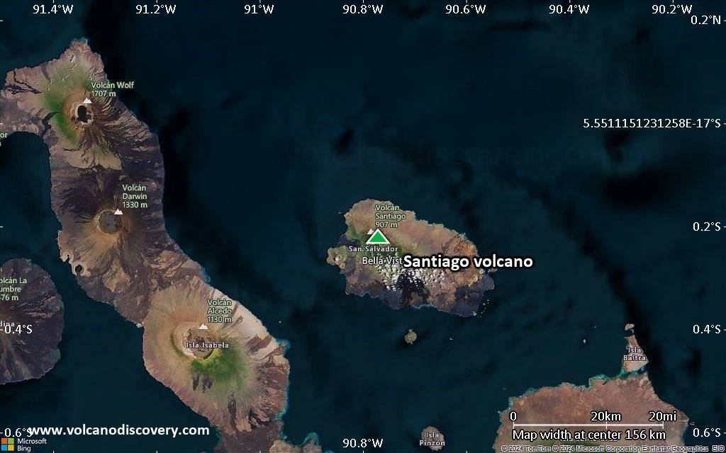 Satellite/aerial-type map of Santiago volcano (local scale small)