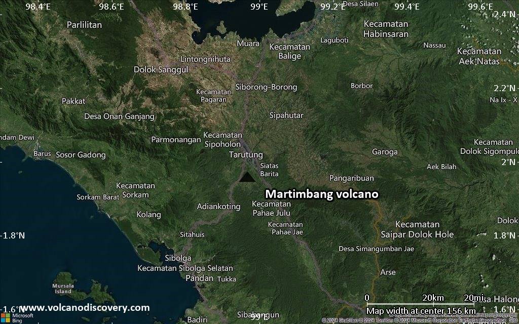 Satellite/aerial-type map of Martimbang volcano (local scale small)