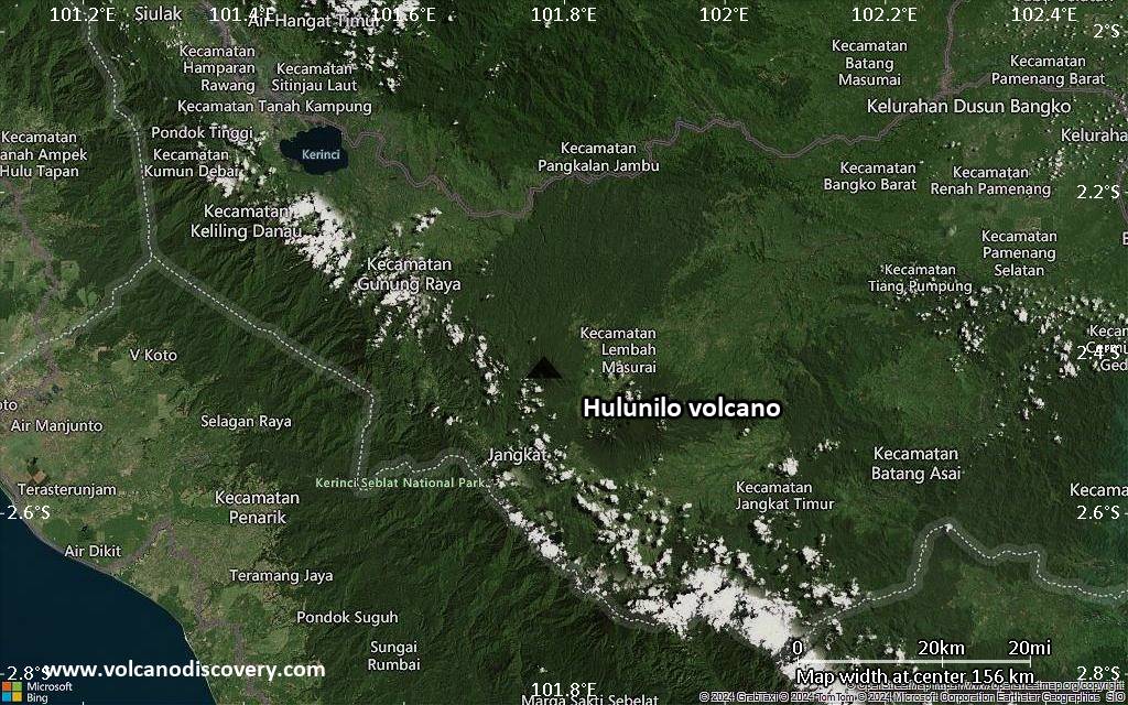 Satellite/aerial-type map of Hulunilo volcano (local scale small)