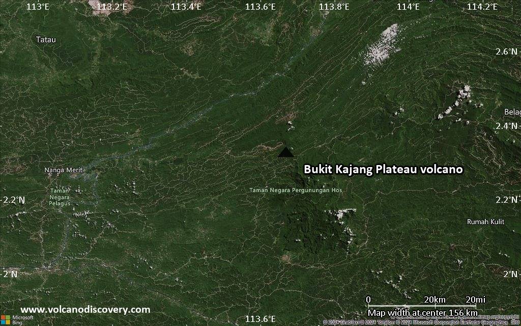 Satellite/aerial-type map of Bukit Kajang Plateau volcano (local scale small)