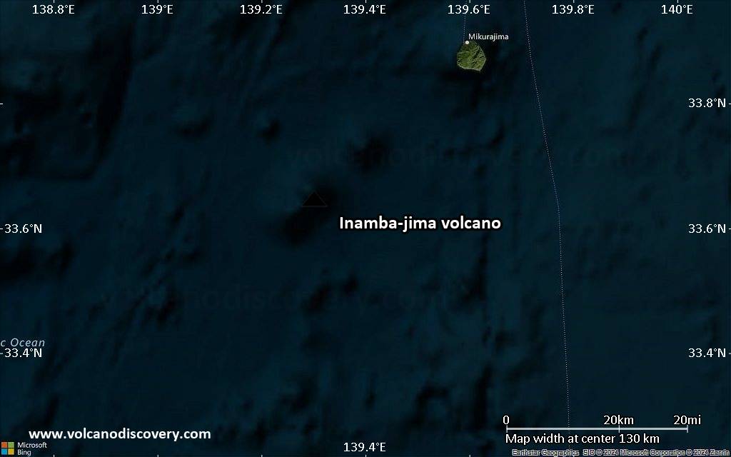 Satellite/aerial-type map of Inamba-jima volcano (local scale small)