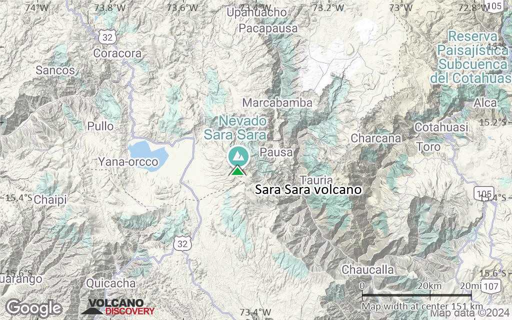 Terrain-type map of Sara Sara volcano (local scale small)