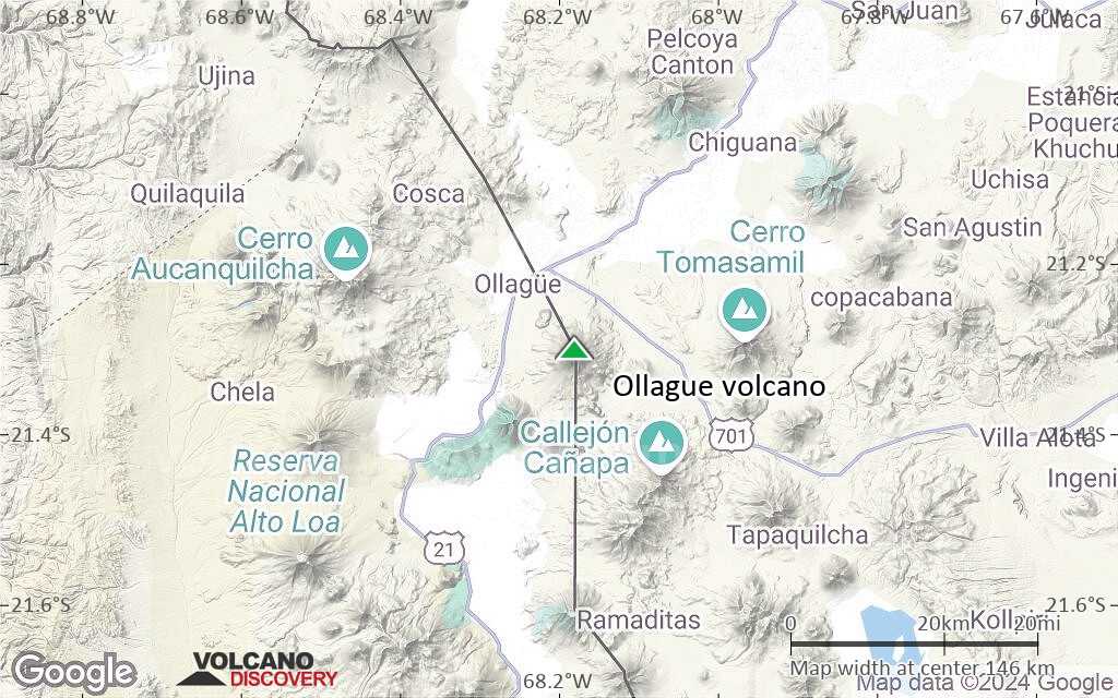 Terrain-type map of Ollague volcano (local scale small)