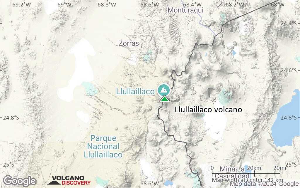 Terrain-type map of Llullaillaco volcano (local scale small)