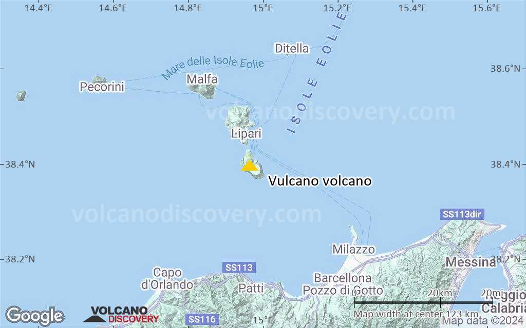 Terrain-type map of Vulcano volcano (local scale small)