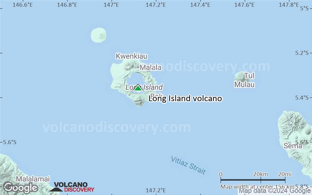 Terrain-type map of Long Island volcano (local scale small)