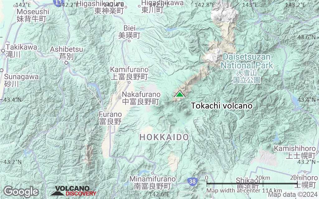 Terrain-type map of Tokachi volcano (local scale small)