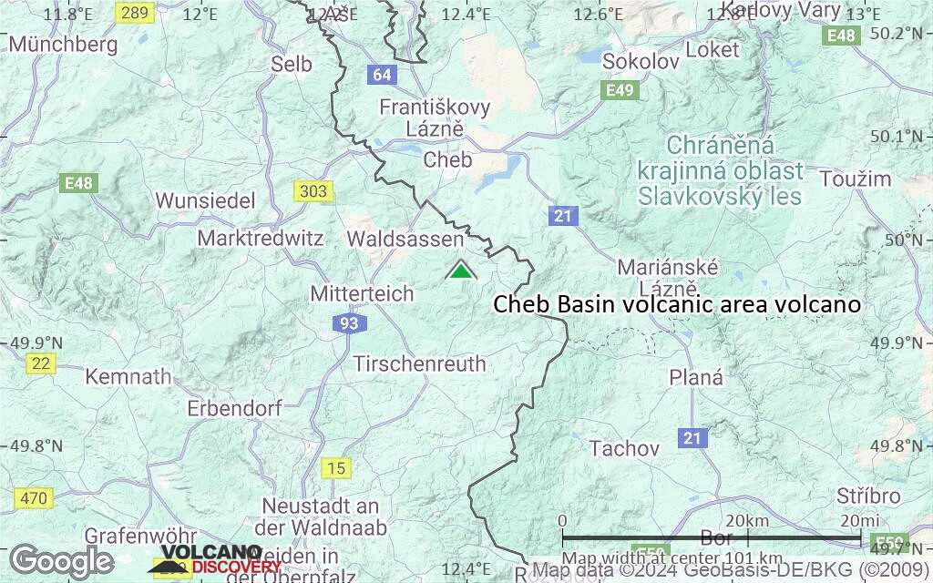Terrain-type map of Cheb Basin volcanic area volcano (local scale small)