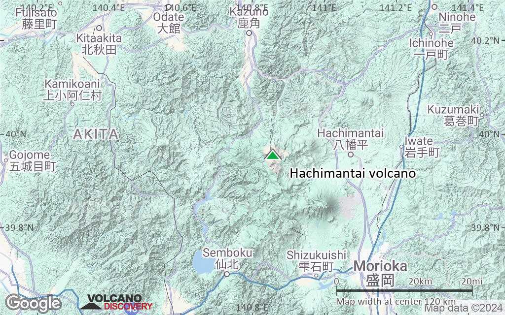 Terrain-type map of Hachimantai volcano (local scale small)