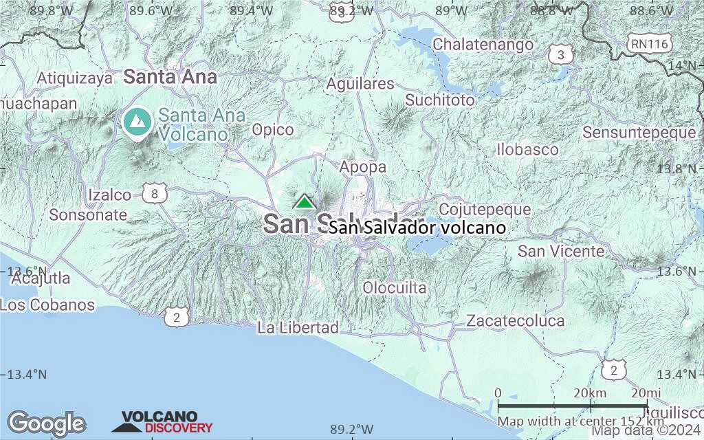 Terrain-type map of San Salvador volcano (local scale small)