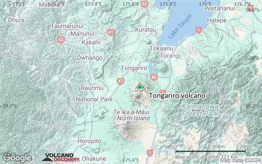 Terrain-type map of Tongariro volcano (local scale small)