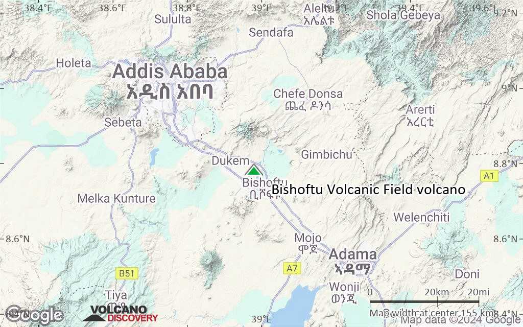 Terrain-type map of Bishoftu Volcanic Field volcano (local scale small)