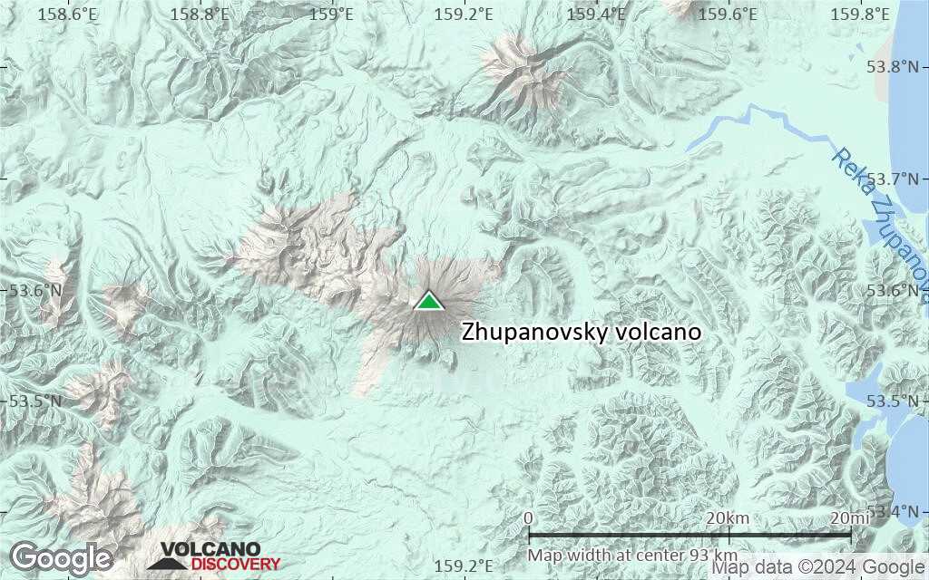 Terrain-type map of Zhupanovsky volcano (local scale small)