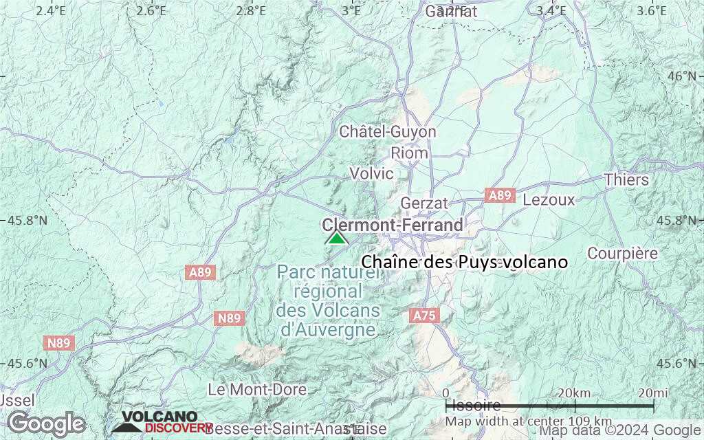 Terrain-type map of Chaîne des Puys volcano (local scale small)
