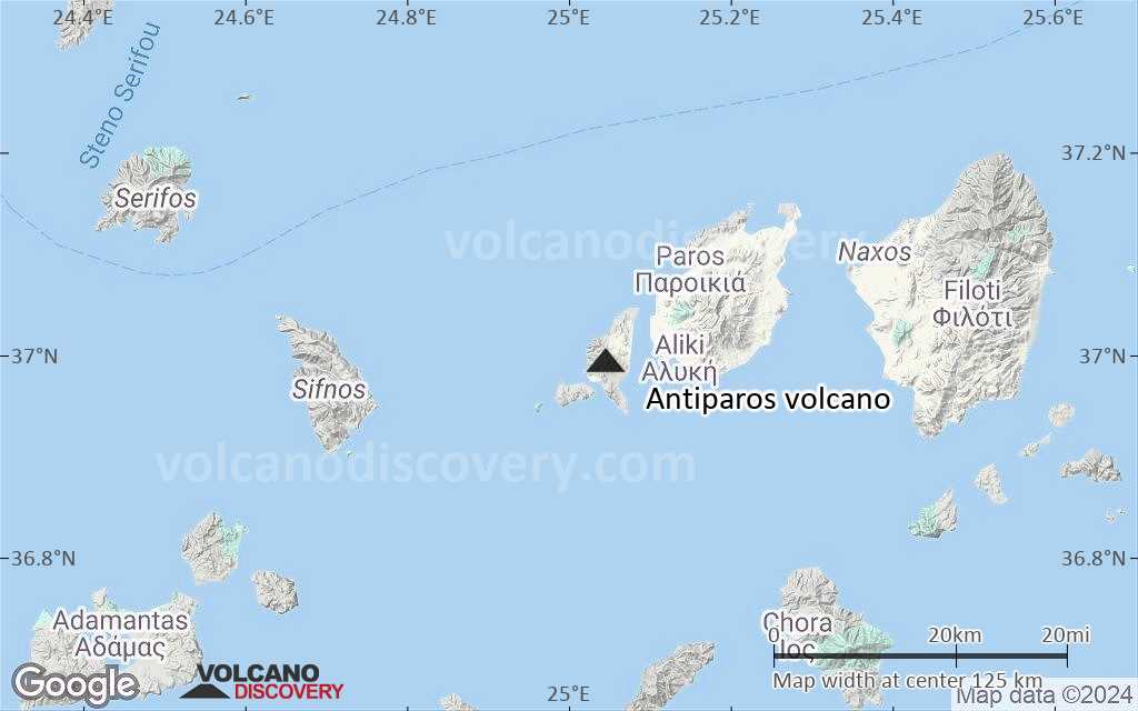 Terrain-type map of Antiparos volcano (local scale small)