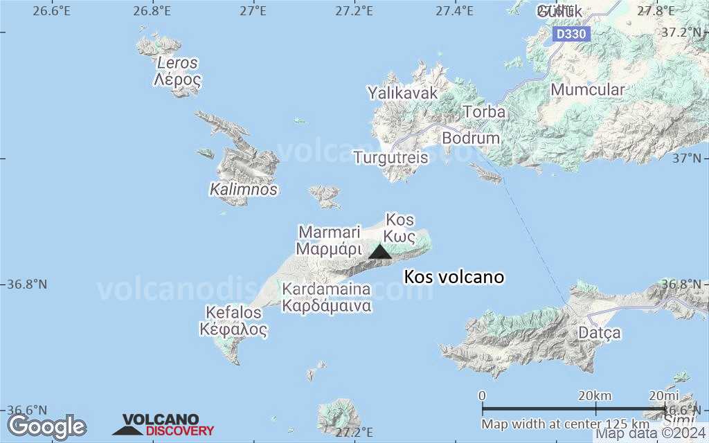 Terrain-type map of Kos volcano (local scale small)