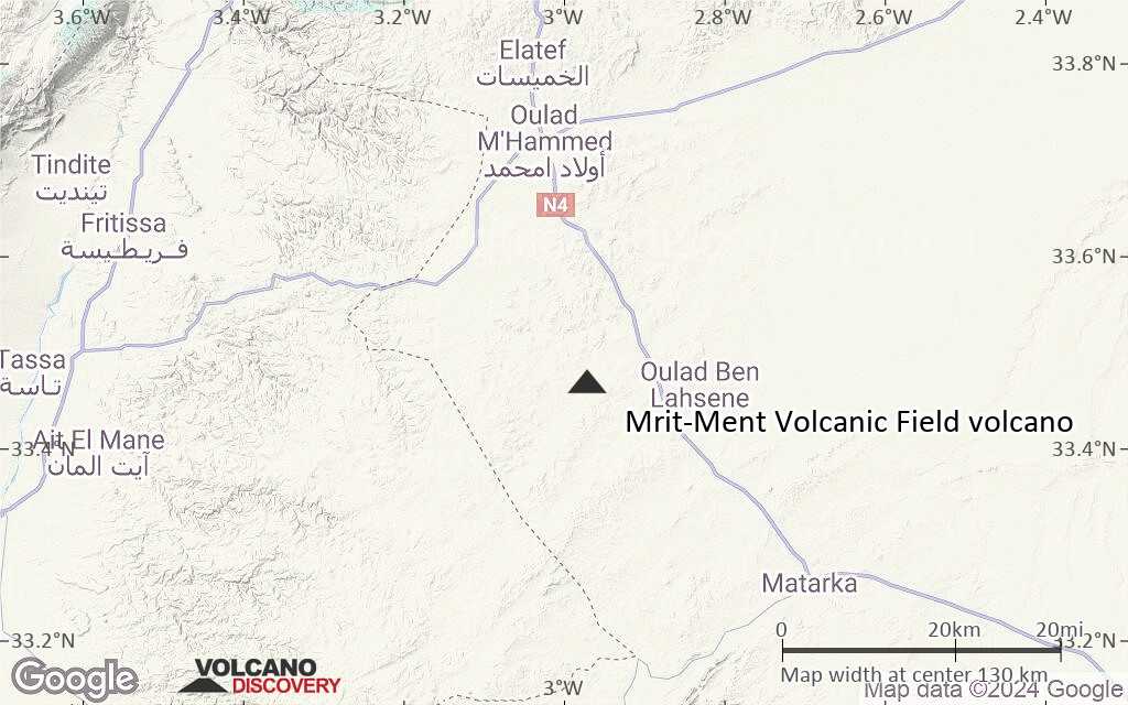 Terrain-type map of Mrit-Ment Volcanic Field volcano (local scale small)