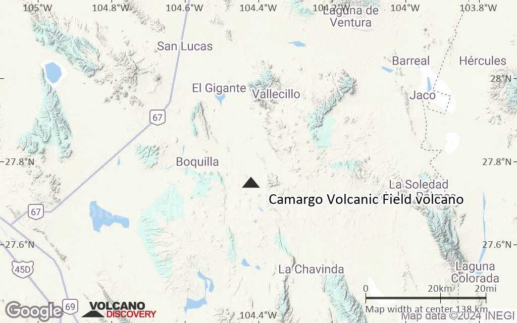 Terrain-type map of Camargo Volcanic Field volcano (local scale small)