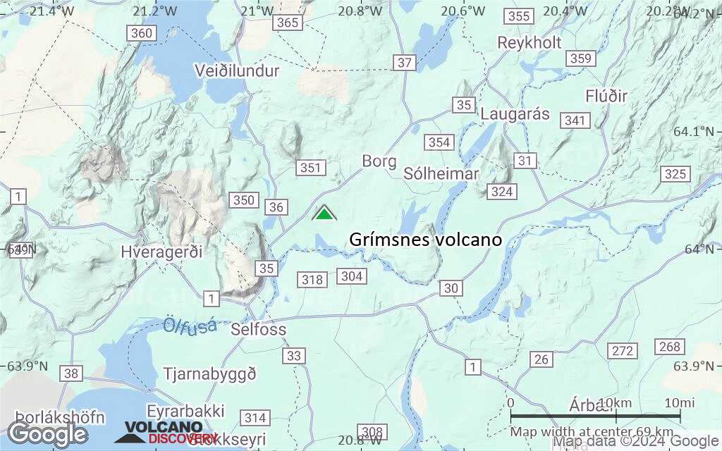 Terrain-type map of Grímsnes volcano (local scale small)