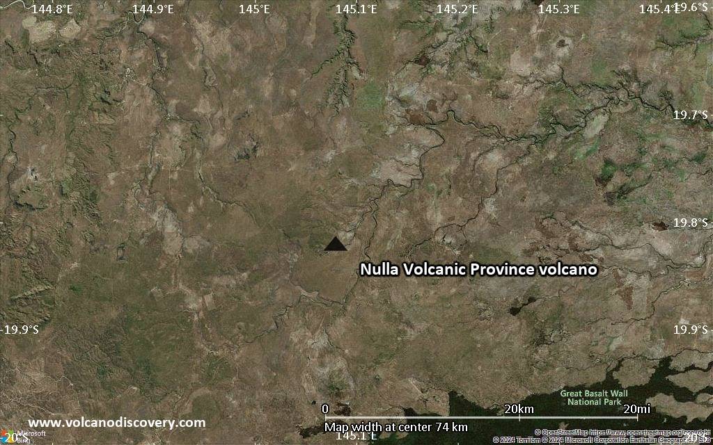 Satellite/aerial-type map of Nulla Volcanic Province volcano (scale of 10s of km)