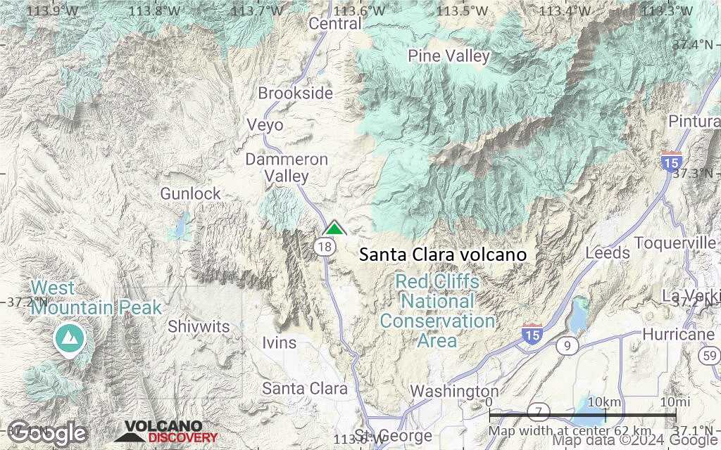 Terrain-type map of Santa Clara volcano (scale of 10s of km)