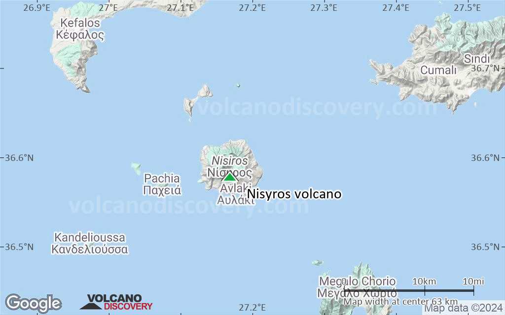 Terrain-type map of Nisyros volcano (scale of 10s of km)