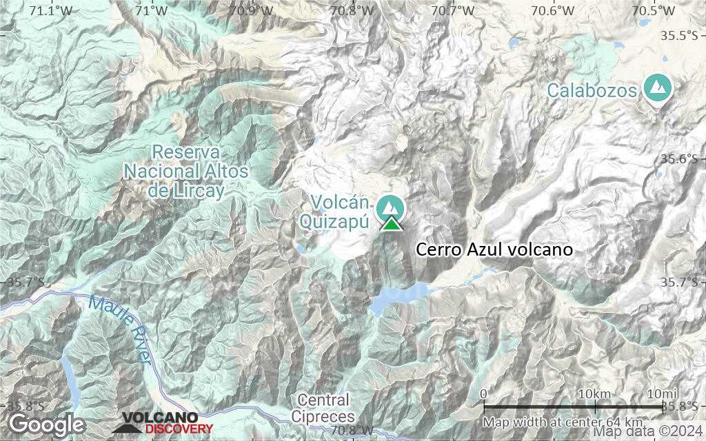 Terrain-type map of Cerro Azul volcano (scale of 10s of km)