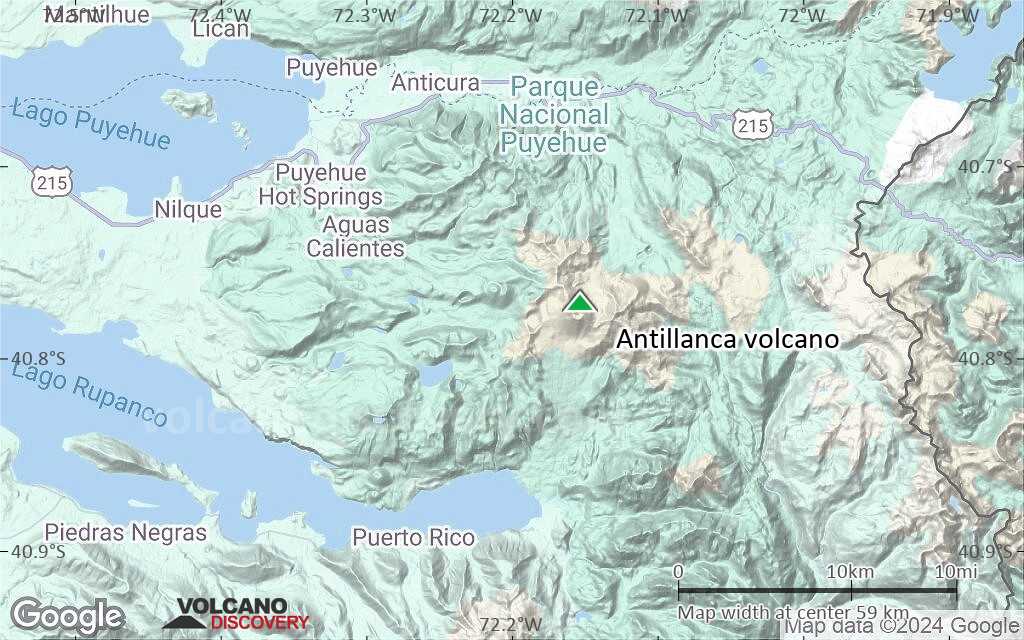 Terrain-type map of Antillanca volcano (scale of 10s of km)