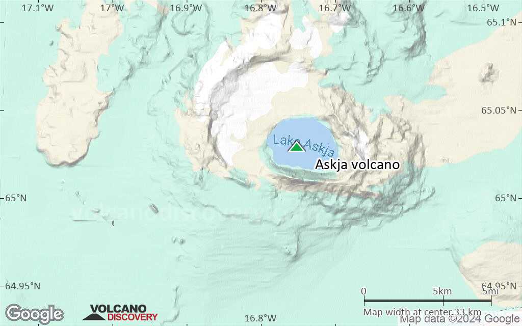 Terrain-type map of Askja volcano (scale of 10s of km)