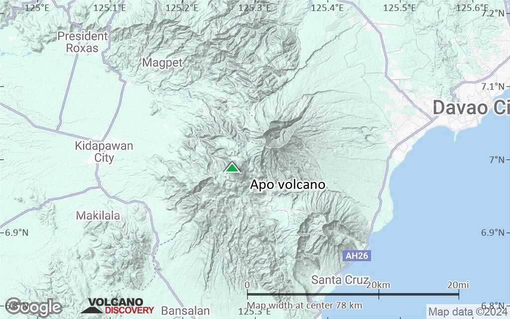 Terrain-type map of Apo volcano (scale of 10s of km)