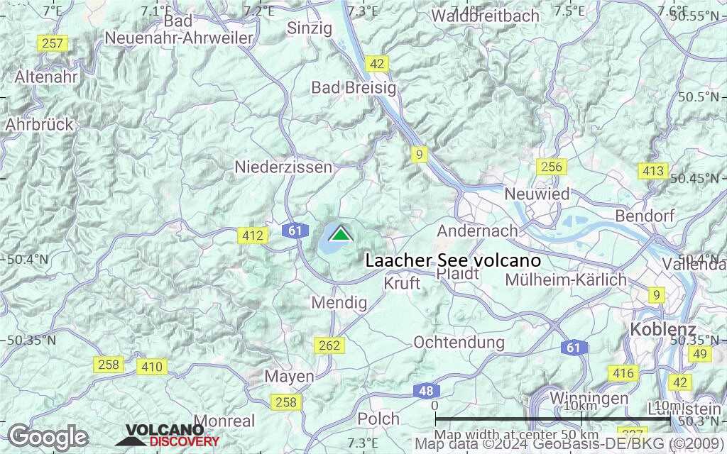 Terrain-type map of Laacher See volcano (scale of 10s of km)