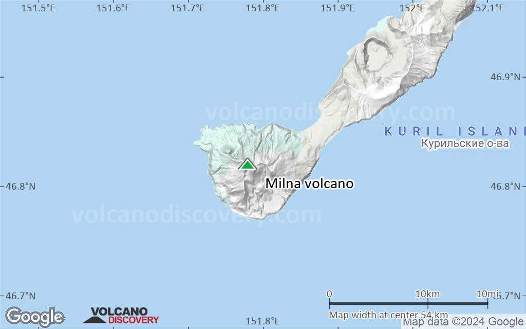 Terrain-type map of Milna volcano (scale of 10s of km)